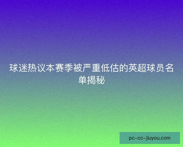 球迷热议本赛季被严重低估的英超球员名单揭秘