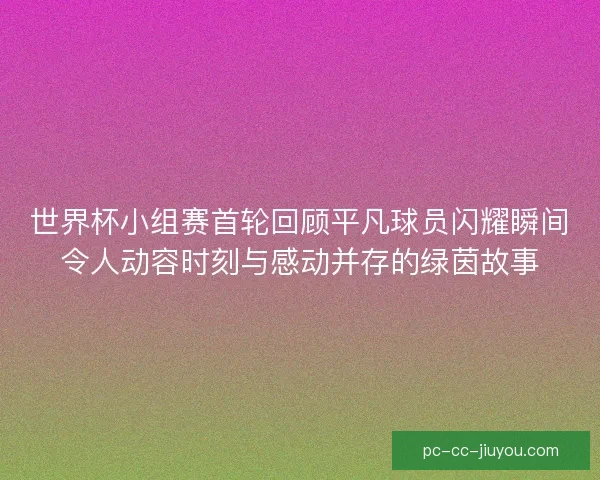 世界杯小组赛首轮回顾平凡球员闪耀瞬间令人动容时刻与感动并存的绿茵故事